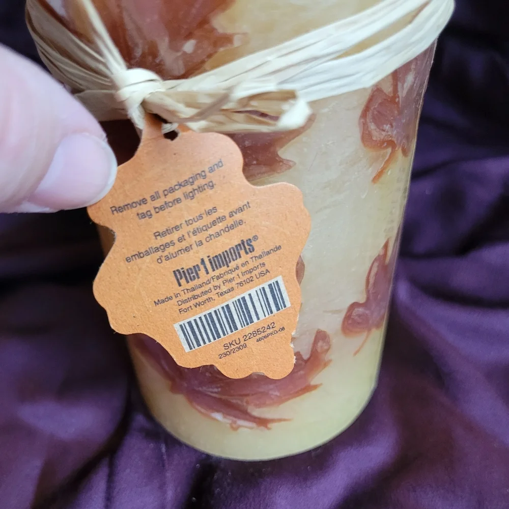 Pier 1 Imports fall harvest spice leaf candle